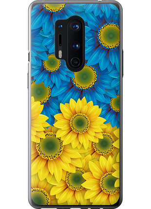 Чехол на oneplus 8 pro желто-голубые цветы "1048u-1896-851"