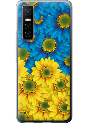 Чохол на vivo y73s жовто-блакитні квіти "1048u-2159-851"