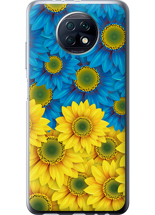 Чохол на xiaomi redmi note 9t жовто-блакитні квіти "1048u-2261-851"