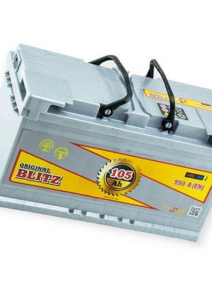Аккумулятор blitz 105ач 900а yellow (l5) (0) (3 года гарантии) правый плюс blitz