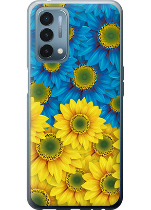 Чохол на oneplus nord n200 жовто-блакитні квіти "1048u-2384-851"