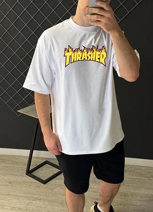 Футболка оверсайз thrasher белая l