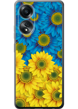 Чохол на oppo a58 4g жовто-блакитні квіти "1048u-3184-851"