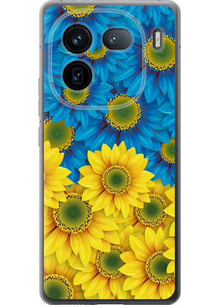 Чохол на vivo iqoo 12 pro жовто-блакитні квіти "1048u-3420-851"