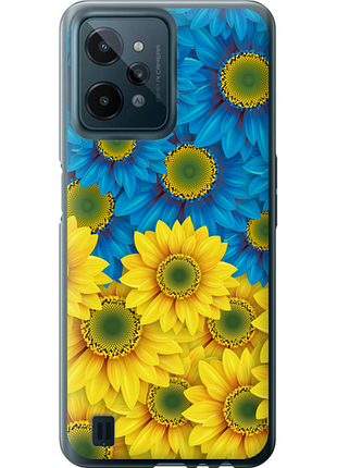 Чохол на realme c31 жовто-блакитні квіти "1048u-2593-851"