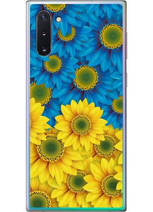 Чохол на samsung galaxy note 10 жовто-блакитні квіти "1048u-1718-851"