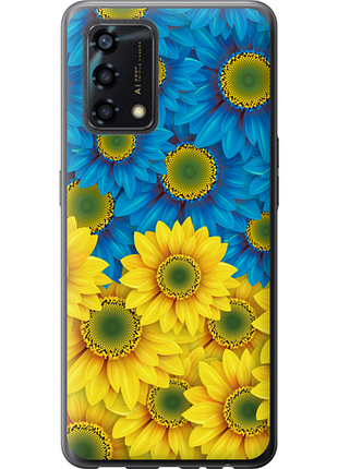 Чохол на oppo a95 жовто-блакитні квіти "1048u-2345-851"