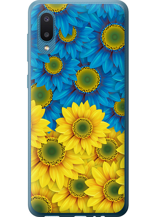 Чохол на samsung galaxy a02 a022g жовто-блакитні квіти "1048u-2260-851"