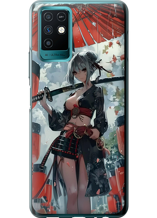 Чехол на infinix note 10 гейша-воин "6124u-2763-851"