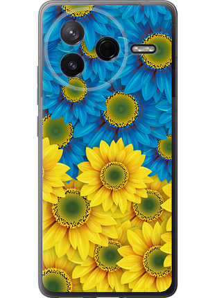Чохол на xiaomi poco f7 pro жовто-блакитні квіти "1048u-4085-851"