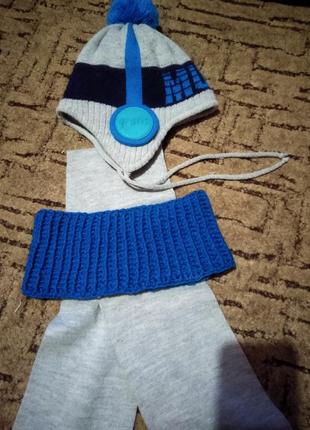 Зимовий комплект. шапка, шарф снуд рукавички1 фото