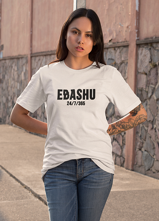 Футболка женская с принтом "ebashu" белая