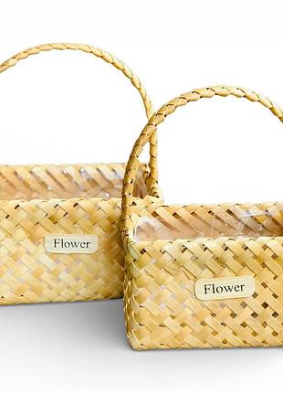 Корзинка лукошко flower прямоугольная набор 2 шт лоза