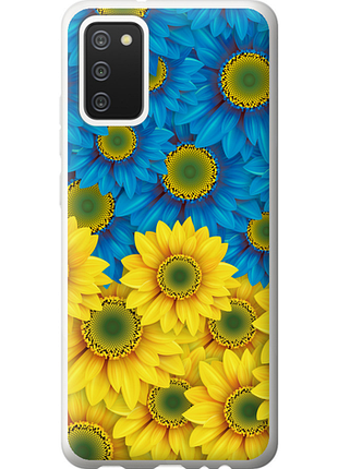 Чохол на samsung galaxy a02s a025f жовто-блакитні квіти "1048u-2203-851"