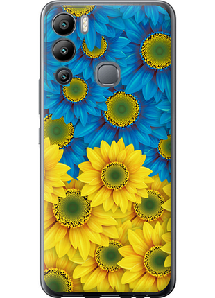 Чехол на infinix hot 12i желто-голубые цветы "1048u-2863-851"