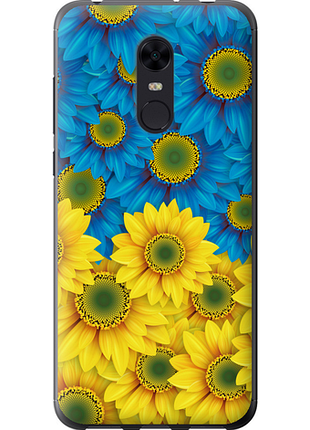Чехол на xiaomi redmi 5 plus желто-голубые цветы "1048u-1347-851"