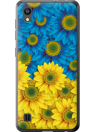 Чохол на zte blade a5 2019 жовто-блакитні квіти "1048u-2109-851"