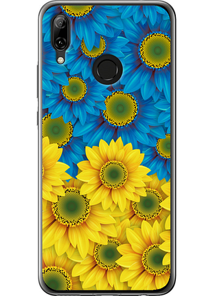 Чехол на huawei nova 3 желто-голубые цветы "1048u-1535-851"