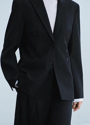 Блейзер жіночий чорний в смужку zara new