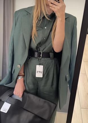 Рубашка від zara, кольору хакі р.s