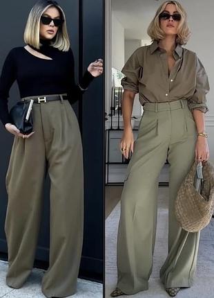 Рубашка від zara, кольору хакі р.s 5