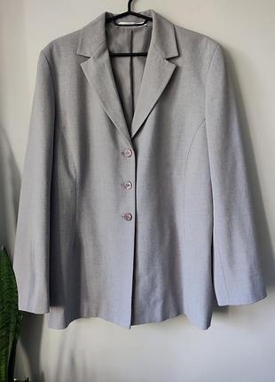 Серый удлиненный женский пиджак marks &amp; spencer