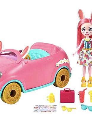 Ігровий набір enchantimals bunnymobile лялька кролик машинка і 10 аксесуарів