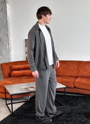 Брюки рубашка (креп графит) xl 2