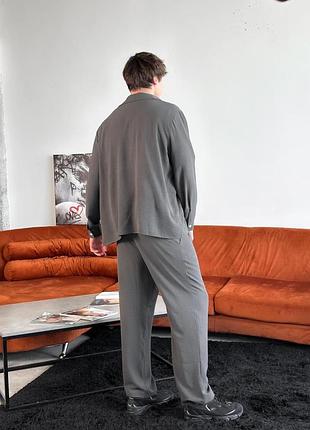 Брюки рубашка (креп графит) xl 4