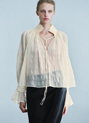 Блуза жіноча бежева ліоцел zara new