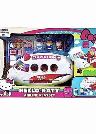 Новий у коробці ігровий набір hello kitty з літаком (55309)