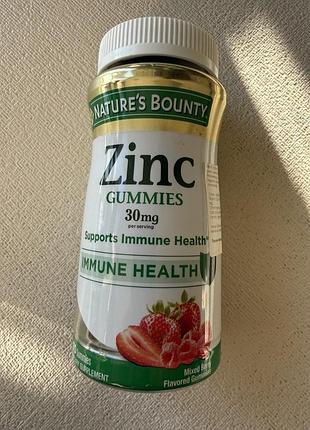Nature's bounty zinc gummies 30 mg жувальний цинк, 70 шт.,