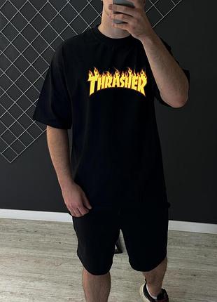 Футболка оверсайз thrasher черная xxl