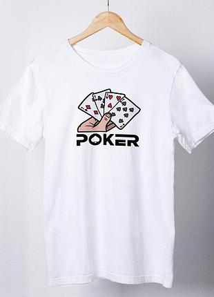 Футболка жіноча із принтом "poker" біла