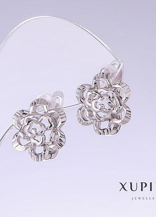 Серьги xuping l-15мм s-14мм родий