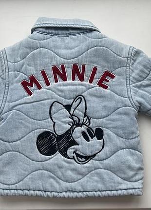 Утеплена джинсова куртка zara disney minnie 86 см 12–18 міс