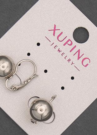 Серьги xuping 10х15мм родий