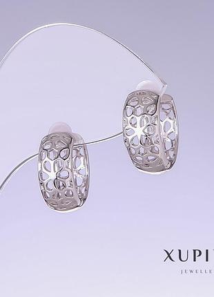 Серьги xuping l-17мм s-7мм родий