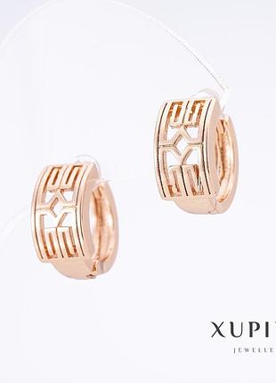 Сережки xuping позолота 18к l-1,5 см s-7,5 мм