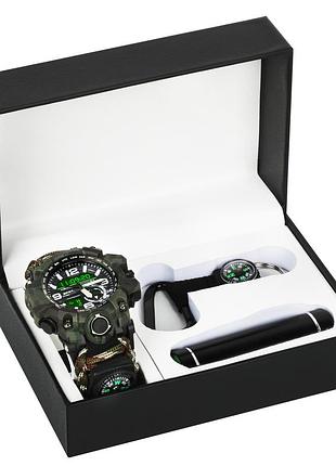 Мужские наручные часы besta box military light кварцевые, с компасом.