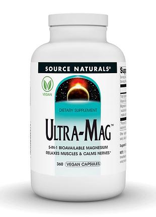 Ультра, маг, source naturals, 360 капсул, для нервной системы.