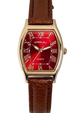 Женские наручные часы crrju france leather classic кварцевые, 2 ремешка.