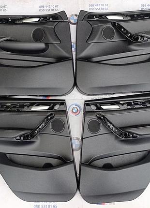 Карти дверні чорна шкіра зі стрічкою bmw x3 f25 f26 11-17 бмв ф25 карта дверей 51417394527, 51417394528, 51427279929, 51427279930