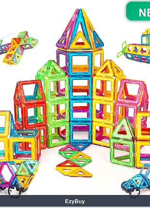 Магнитный конструктор condis costruzioni magnetiche bambini 120 деталей для создания 3d фигур и моделей