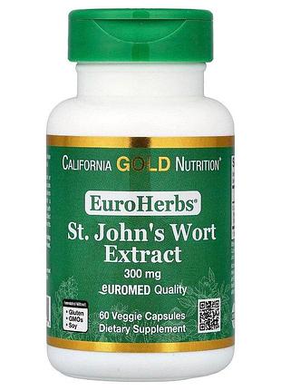 Экстракт зверобоя california gold nutrition euroherbs st. john's wort, 60 вегакапсул - срок 04.26