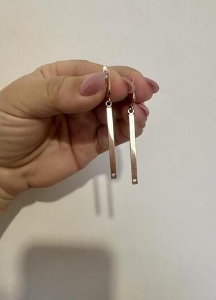 Сережки золоті 585 проба 3,33 грам чисте золото пластина англійський замок