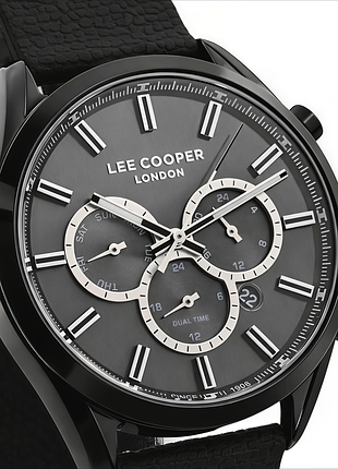 Мужские наручные часы lee cooper england midnight black 2 ремешка, водостойкие.
