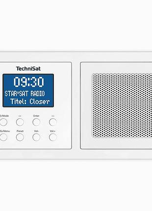 Радіо technisat digitradio up1 білий dab+ fm bluetooth вбудовуване у подвійний підрозетник настінне з будильником таймер 2 вт