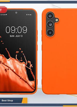 Чохол накладка бампер kwmobile для samsung galaxy a54 5g, tpu силікон, неоново-помаранчевий, підтримує бездротове заряджання