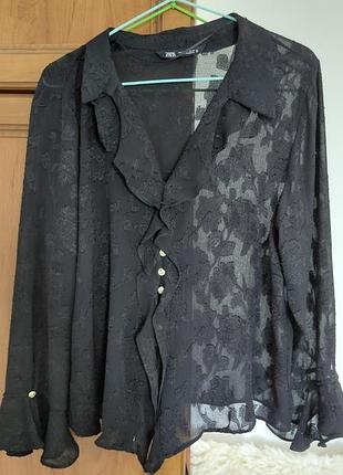 Черная блуза zara